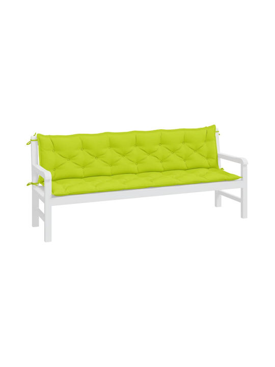 vidaXL Waterproof Garden Bench Cushion Bright Green 2pcs 50x200cm.