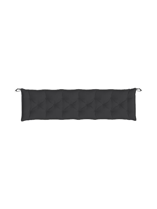 vidaXL Waterproof Bench Cushion for Garden Bench Black 50x200cm