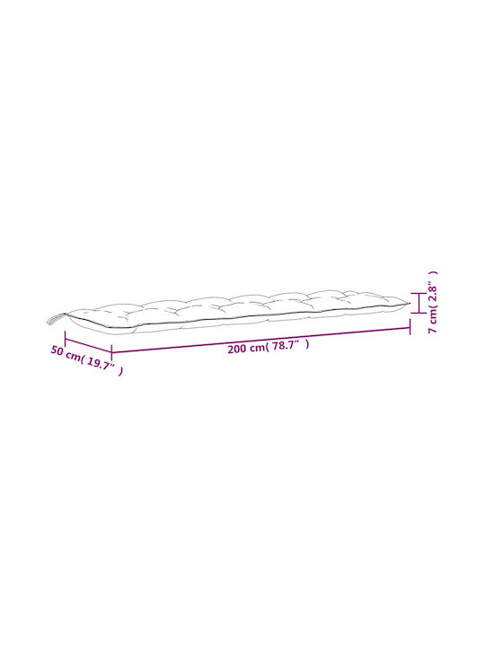 vidaXL Waterproof Bench Cushion for Garden Bench Black 50x200cm