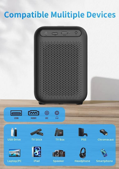 Wanbo TT Mini Projector LCD Full HD Απλής Λάμπας με Wi-Fi και Ενσωματωμένα Ηχεία