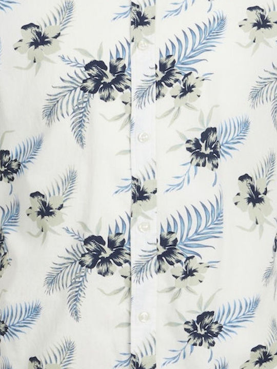 Short-sleeved Cotton Shirt Floral Cloud Dancer
