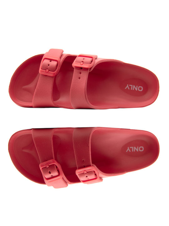 Only Damen Flache Sandalen in Rot Farbe