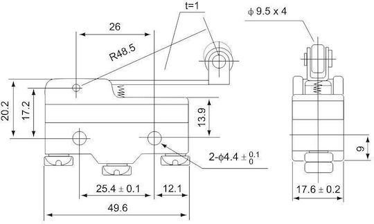 Tracon Electric Buton de comutare cu releu 250V 15A