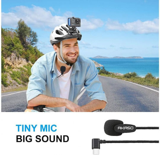 Akaso Brave 7 Mic Condenser (Small Diaphragm) Microphone Πέτου, Clip On for Camera
