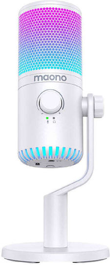Maono DM30RGB Δυναμικό Microphone Tabletop for Vocals in White Color