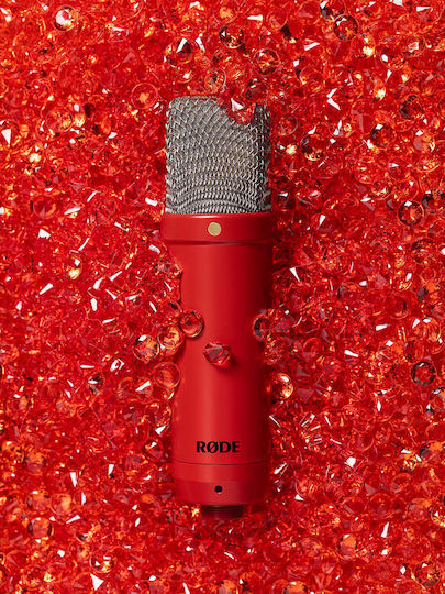 Rode Nt-1 Signature Series Condenser Microphone XLR Shock Mounted for Vocals in Red Color