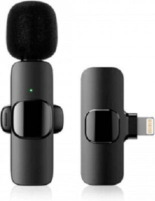 Apexel K9 Lightning Wireless Condenser (Small Diaphragm) Microphone Πέτου, Clip On for Mobile