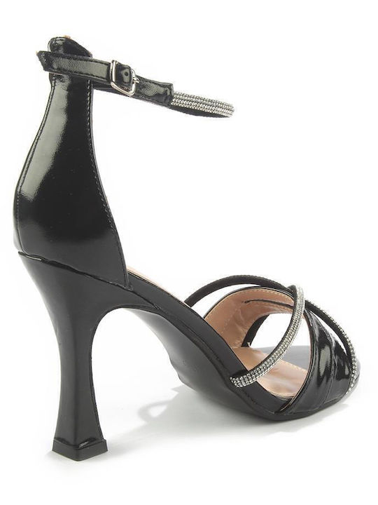 Sandalen mit Strass Schwarz