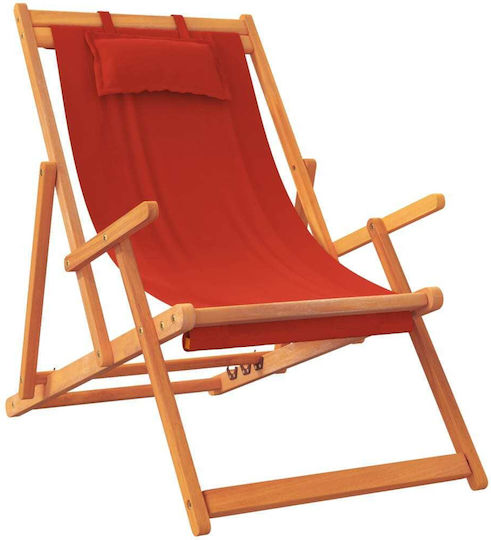 vidaXL Lounger-Armchair Beach with Recline 3 Slots Red Set of 2pcs