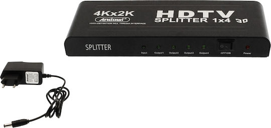 Andowl Q-HD1400 1x4 3D 4Kx2K Splitter HDMI Q-HD1400