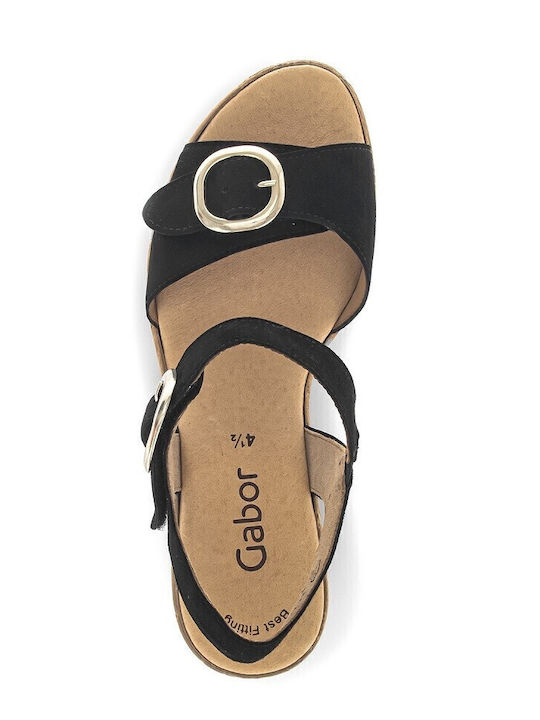 Wildleder Damen Sandalen in Schwarz Farbe
