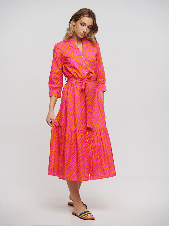 Ble Resort Collection Midi Rochie Pink/orange