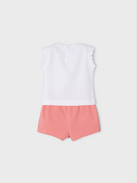 Mayoral Kids Set with Shorts Summer 2pcs Coral Μακό