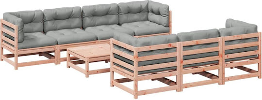 Garten- und Outdoor-Möbelsets Wohnzimmer Typsatz 8 Stück Grau mit Kissen