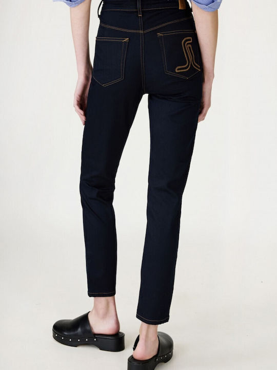 Talie înaltă Blugi de damă cu croială skinny Albastru marin
