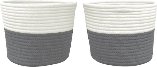 vidaXL Coș de Depozitare Tesatura Gri 24x24x18cm 2buc