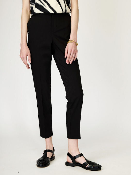 Sarah Lawrence Women's Capri Chino Trousers Black