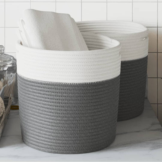 vidaXL Кошница за съхранение Текстил Сив 28x28x28см 2бр