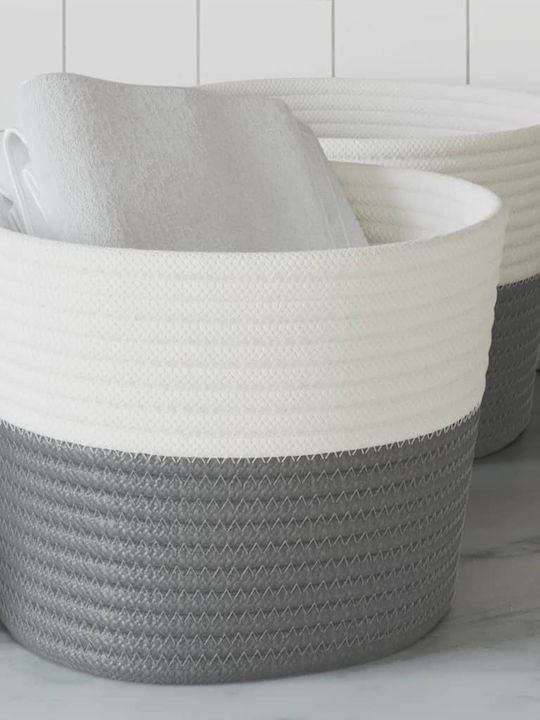 vidaXL Καλάθι Αποθήκευσης Υφασμάτινο Γκρι 24x24x18cm 2τμχ
