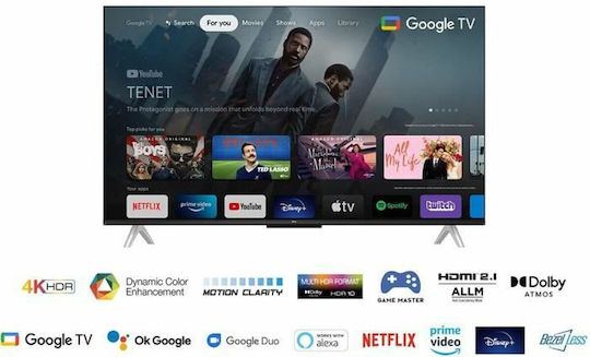 TCL Smart Τηλεόραση 43" 4K UHD LED P637 HDR (2022) 43P637