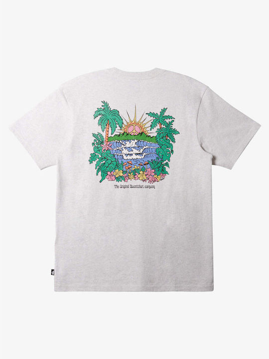 Quiksilver Island T-shirt Bărbătesc cu Mânecă Scurtă Snow Heather