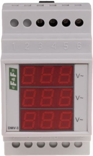 F&F Digital Spannungsmesser Elektrische Messgeräte Schiene Dreiphasig DMV-3