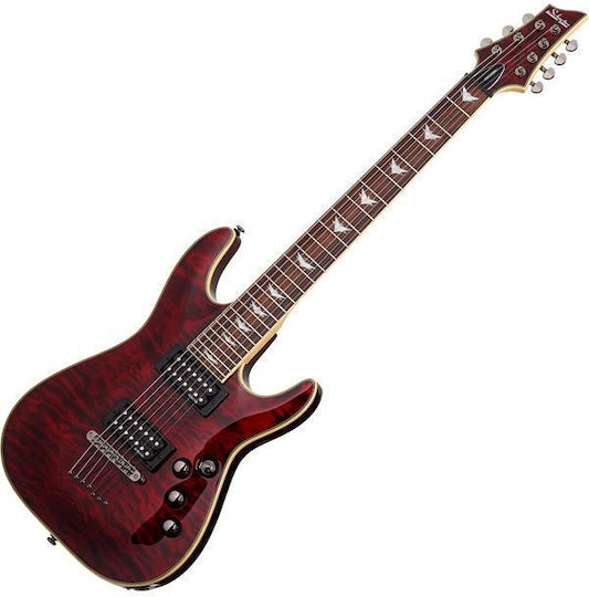 Schecter Omen Extreme-7 LH BKCH Electric Guitar Stratocaster with HH Pickup Configuration Black Cherry