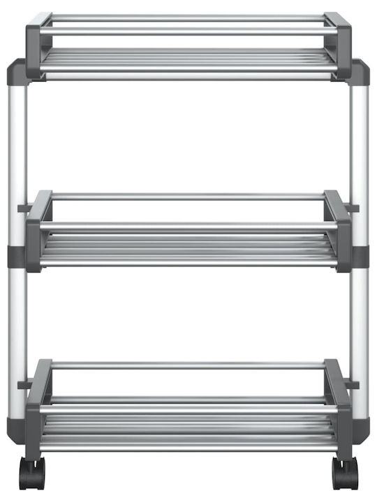 vidaXL Kitchen Trolley Plastic Silver 59x20x75cm