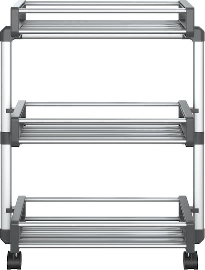 vidaXL Kitchen Trolley Plastic Silver 59x20x75cm
