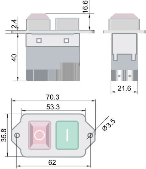 Tracon Electric Бутон Индустриални бутони SSTM-045