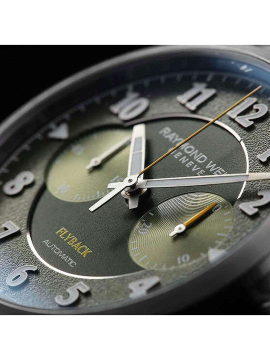 Raymond Weil Freelancer Ανδρικό Ρολόι 42mm Χρονογράφος Αυτόματο με Καφέ Δερμάτινο Λουράκι