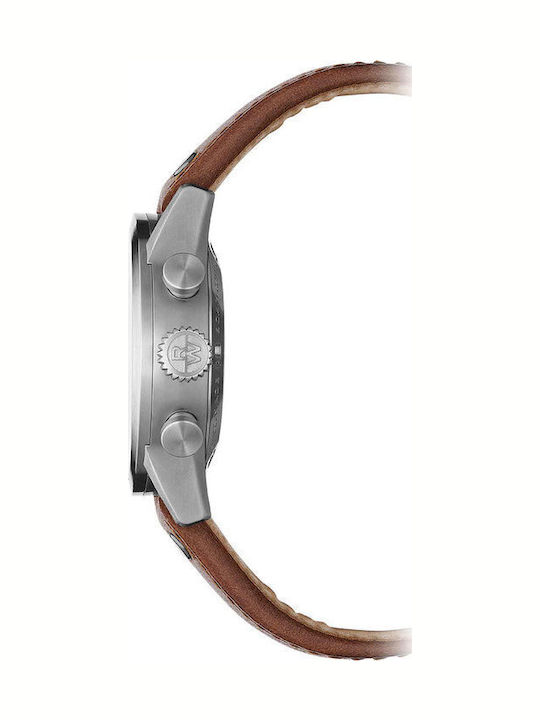 Raymond Weil Freelancer Ανδρικό Ρολόι 42mm Χρονογράφος Αυτόματο με Καφέ Δερμάτινο Λουράκι
