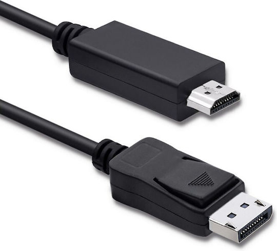 Qoltec Cable DisplayPort male - HDMI male 1m Μαύρο (50440)