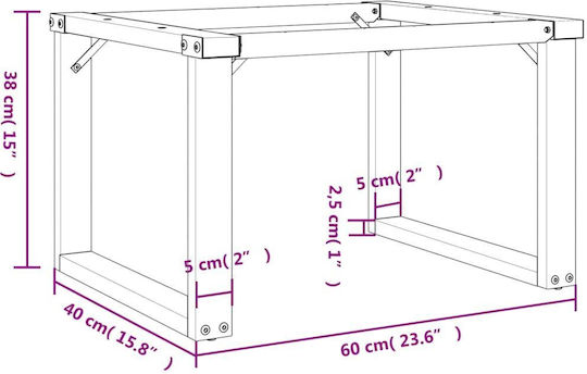 vidaXL Черен Мантеден Крак За Мебели Подходящ За Маса / Малка Маса 60x40x38см