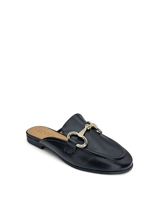 Seven Flat Mules Black