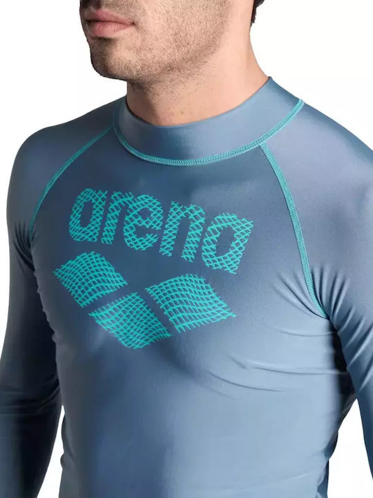 Arena Rash Vest Men's Long Sleeve Sun Protection Shirt Gray