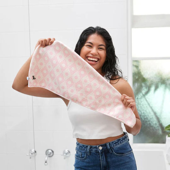 Dock & Bay Pink Microfiber Hair Towel 26x63cm