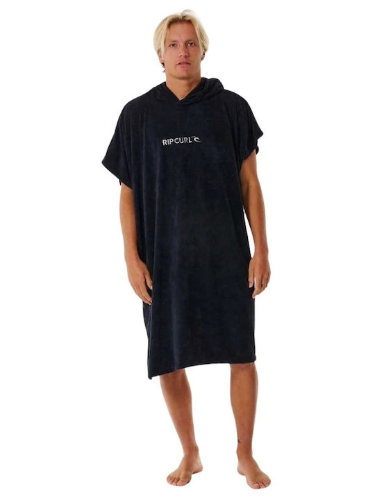 Rip Curl Beach Poncho Made Of Black Microfiber