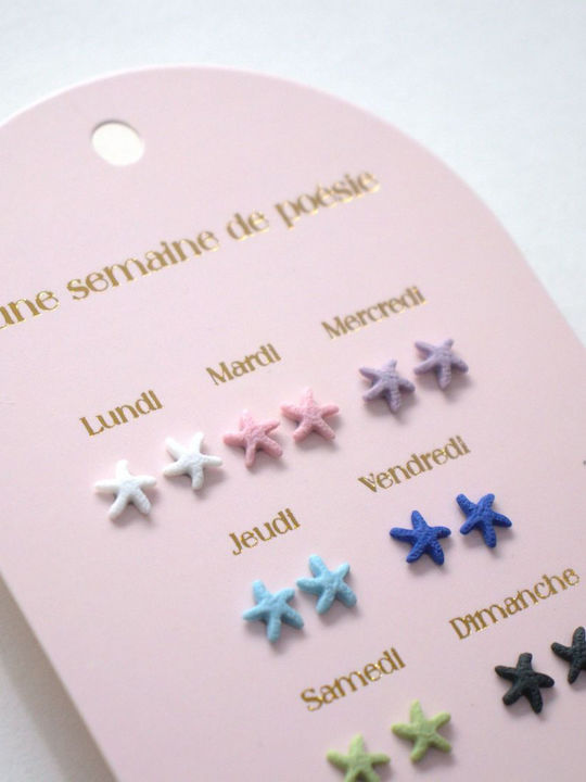 Yuko.b Καρτέλα 7 Ζευγάρια Σκουλαρίκια A Week Poetry Starfish