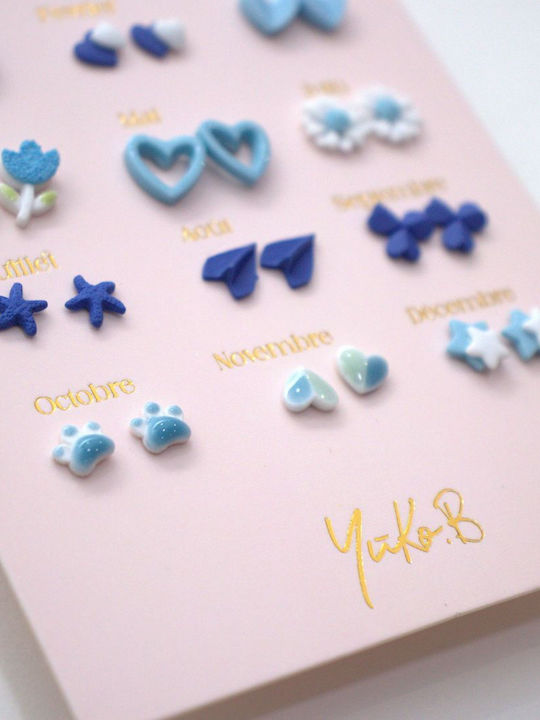 Yuko.b Καρτέλα 12 Ζευγάρια Σκουλαρίκια A Year Blue Poetry