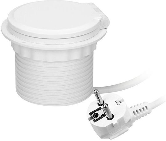 Orno Single Walled Power Socket with 2 USB Ports with Lid White