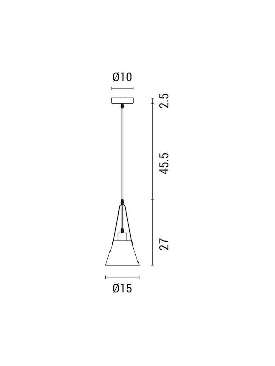 Eurolamp Hängelampe Schwarz Glocke mit Fassung E27 15x15cm.
