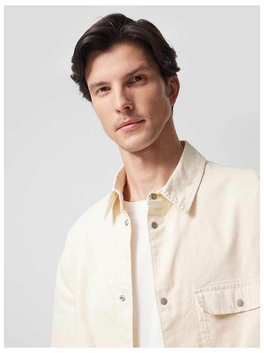 Kurzärmlig Jeans Hemd Ecru
