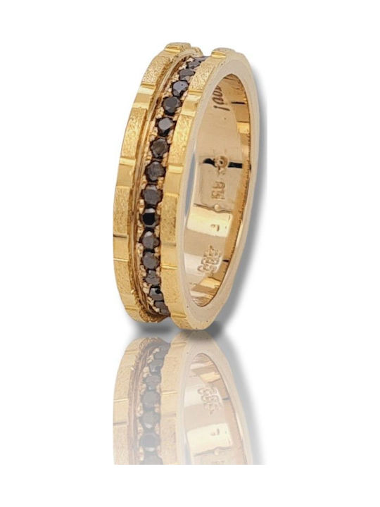 14K Yellow Gold Series Ring 14K Black Diamonds Code M2709 14K Yellow Gold Series Ring 14K Black Diamonds Code M2709