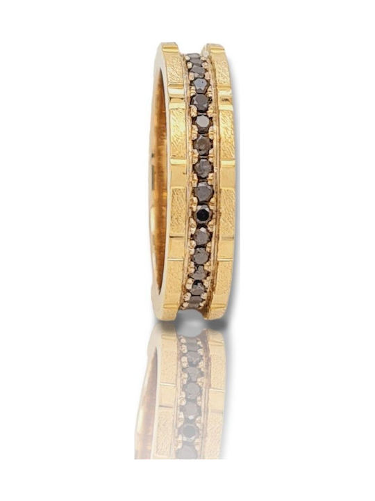 14K Yellow Gold Series Ring 14K Black Diamonds Code M2709