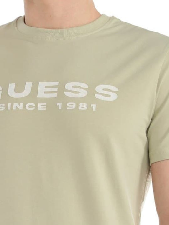 Guess T-shirt Bărbătesc cu Mânecă Scurtă Haki