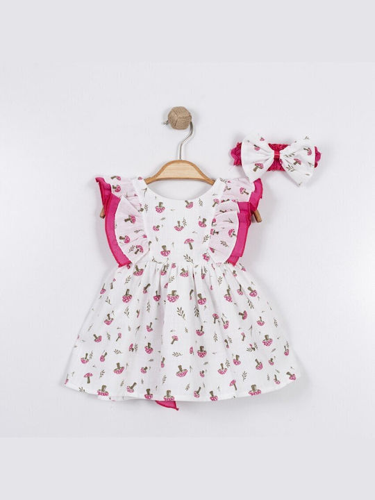 Eray Kids Set Rochie pentru Copii cu Accesorii Fără mâneci Alb