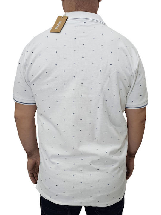 Double Men's Short Sleeve Blouse Polo White