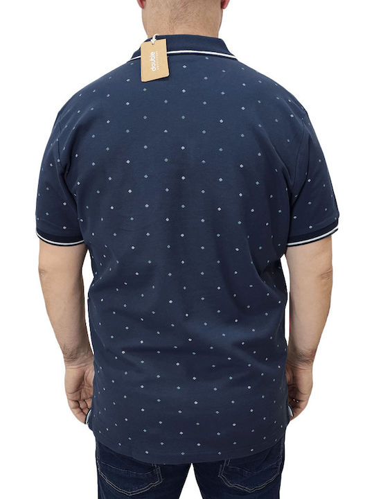 Double Men's Short Sleeve Blouse Polo Navy