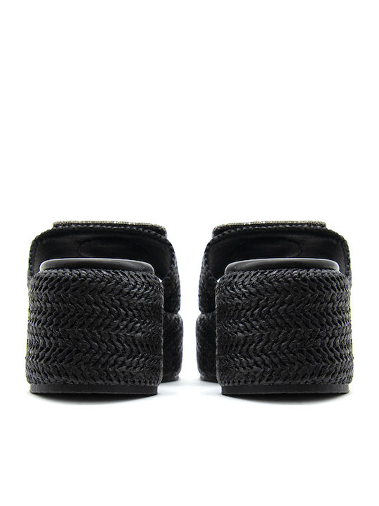 Leather Women's Flat Sandals Black